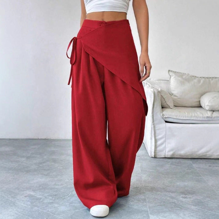 Designer-style Loose-fit Figure-flattering High-end Wide-leg Pants