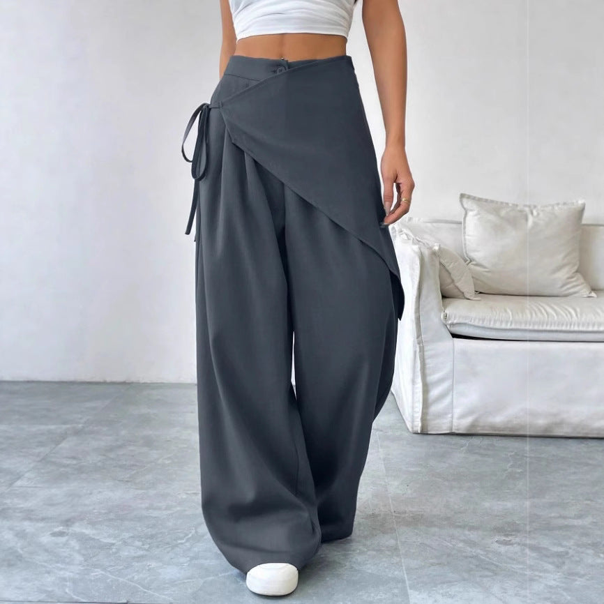 Designer-style Loose-fit Figure-flattering High-end Wide-leg Pants