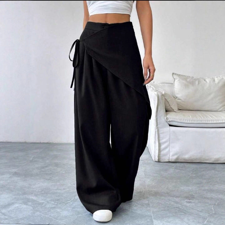 Designer-style Loose-fit Figure-flattering High-end Wide-leg Pants