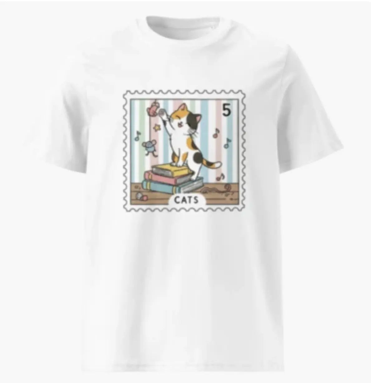 Camiseta de algodón orgánico unisex Books & Cat EME