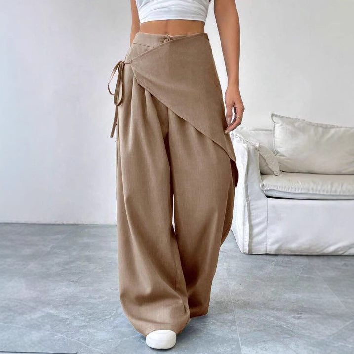Designer-style Loose-fit Figure-flattering High-end Wide-leg Pants