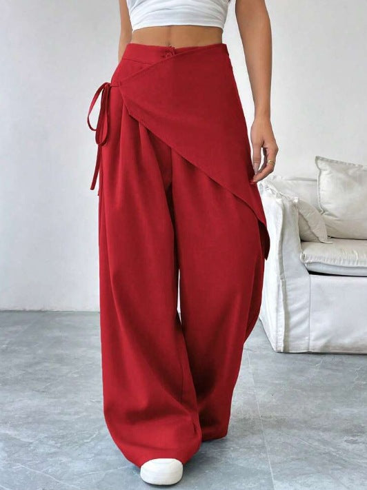 Designer-style Loose-fit Figure-flattering High-end Wide-leg Pants