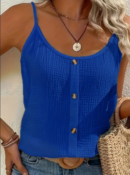 Vibrant Solid Color Cami Top - Sleek Sleeveless Design, Breathable Fabric, Perfect For Spring & Summer, Women's Casual Clothing, Ideal For Outdoor Activities, Daily Wear, And Vacation