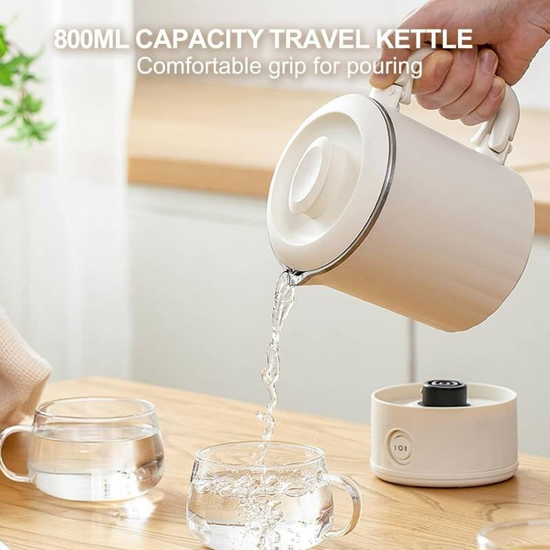 Camping Kettle Collapsible Kettle Camping Must Have Ultra-Compact Foldable Kettle With Dual Temp Control, 600ml Portable Kettle For Perfect Tea, Coffee & Baby Milk  Your One Cup Kettle For Travel,