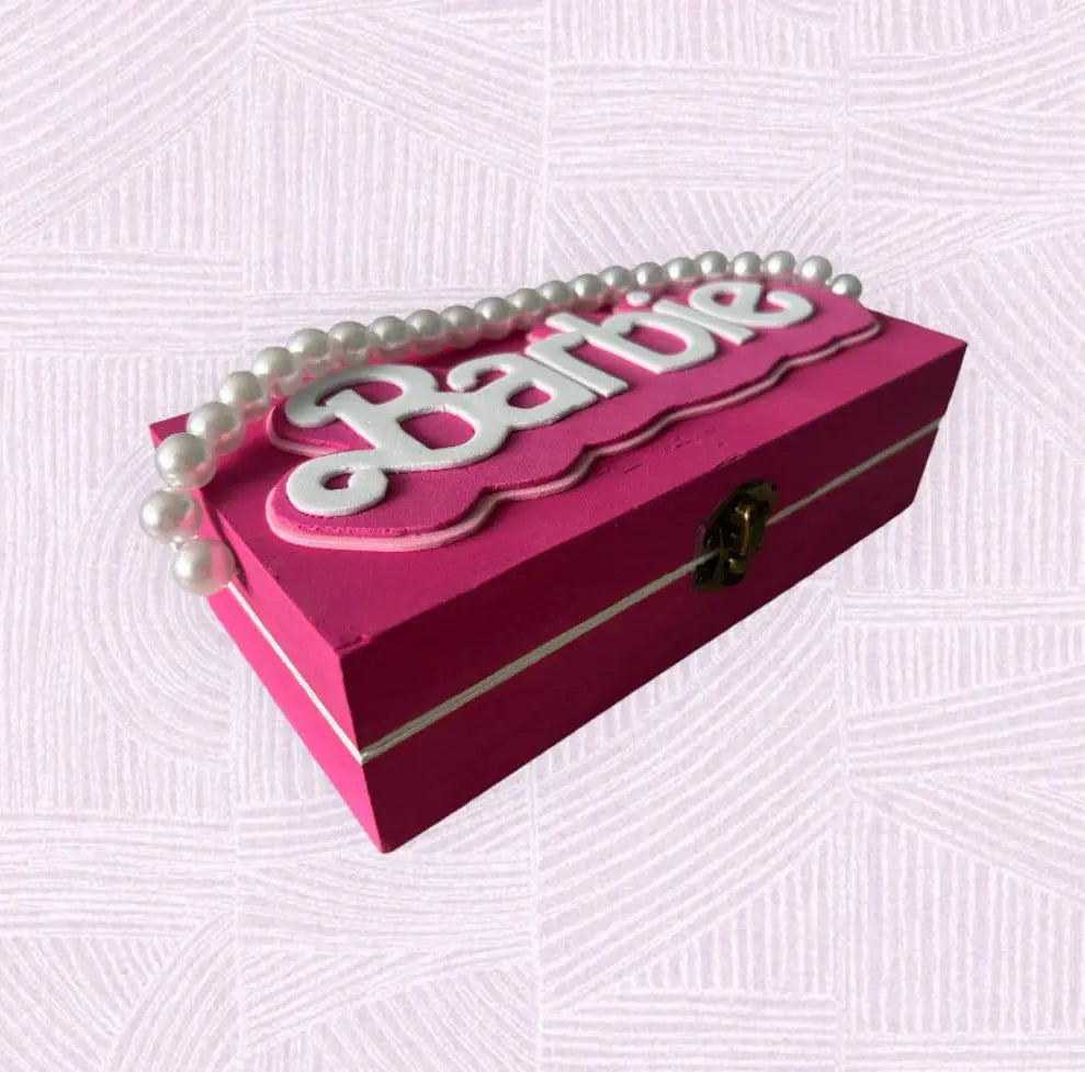 Handmade Barbie Decorative Box - Hand-Painted Wood EME